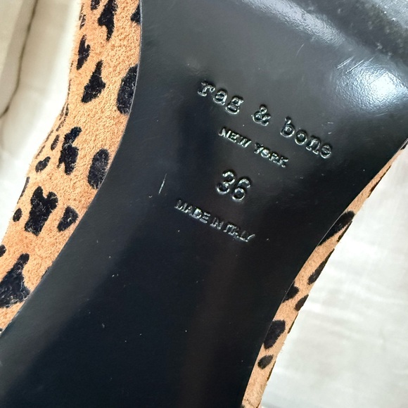 Rag & Bone Aslen Flocked Suede Ankle Boots in Leopard Cheetah Tan Animal Print - Picture 5 of 8